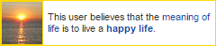 This user believes that the meaning of life is to live a happy life.